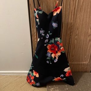Floral Navy Blue Formal Dress